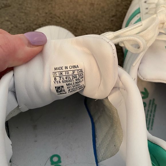 Teal Adidas Superstars - Picture 5 of 6